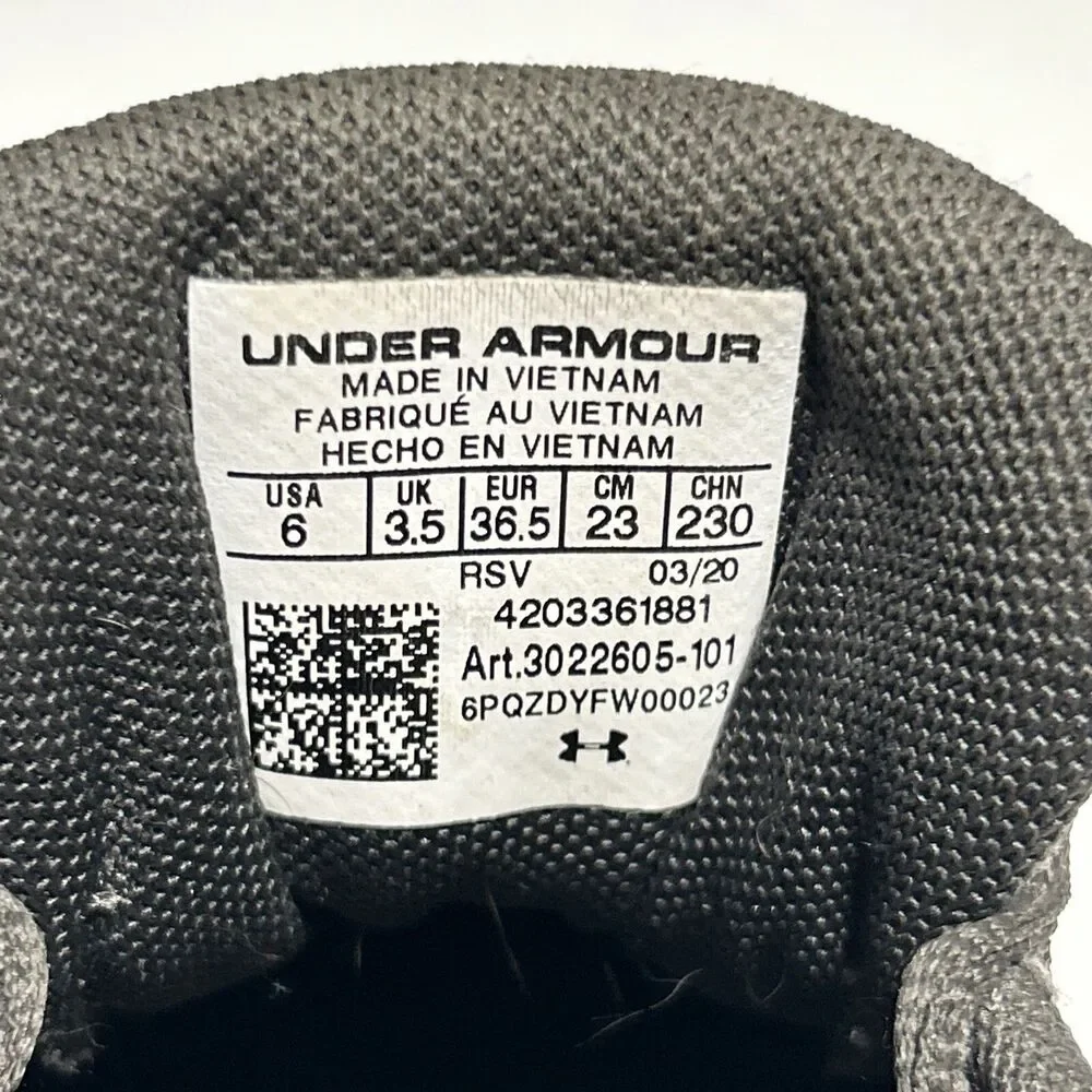 Women’s Under Armour Surge Tennis Shoes Size 6 Gray Running Training Workout